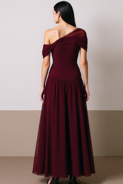 Cabernet A Line Chiffon Maxi Formal Dress