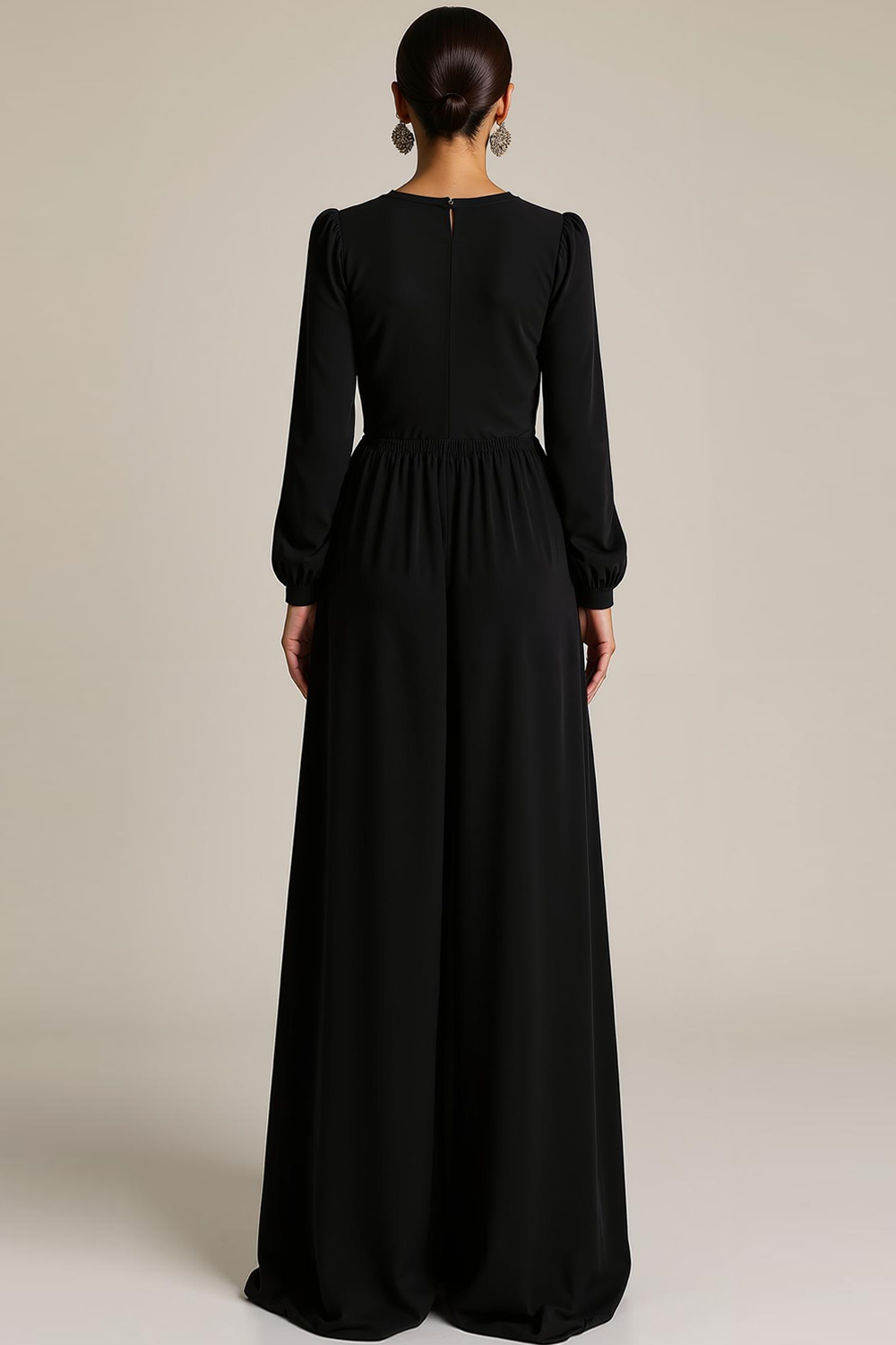 Black Sheath Velvet Keyhole Long Formal Dress with Bows