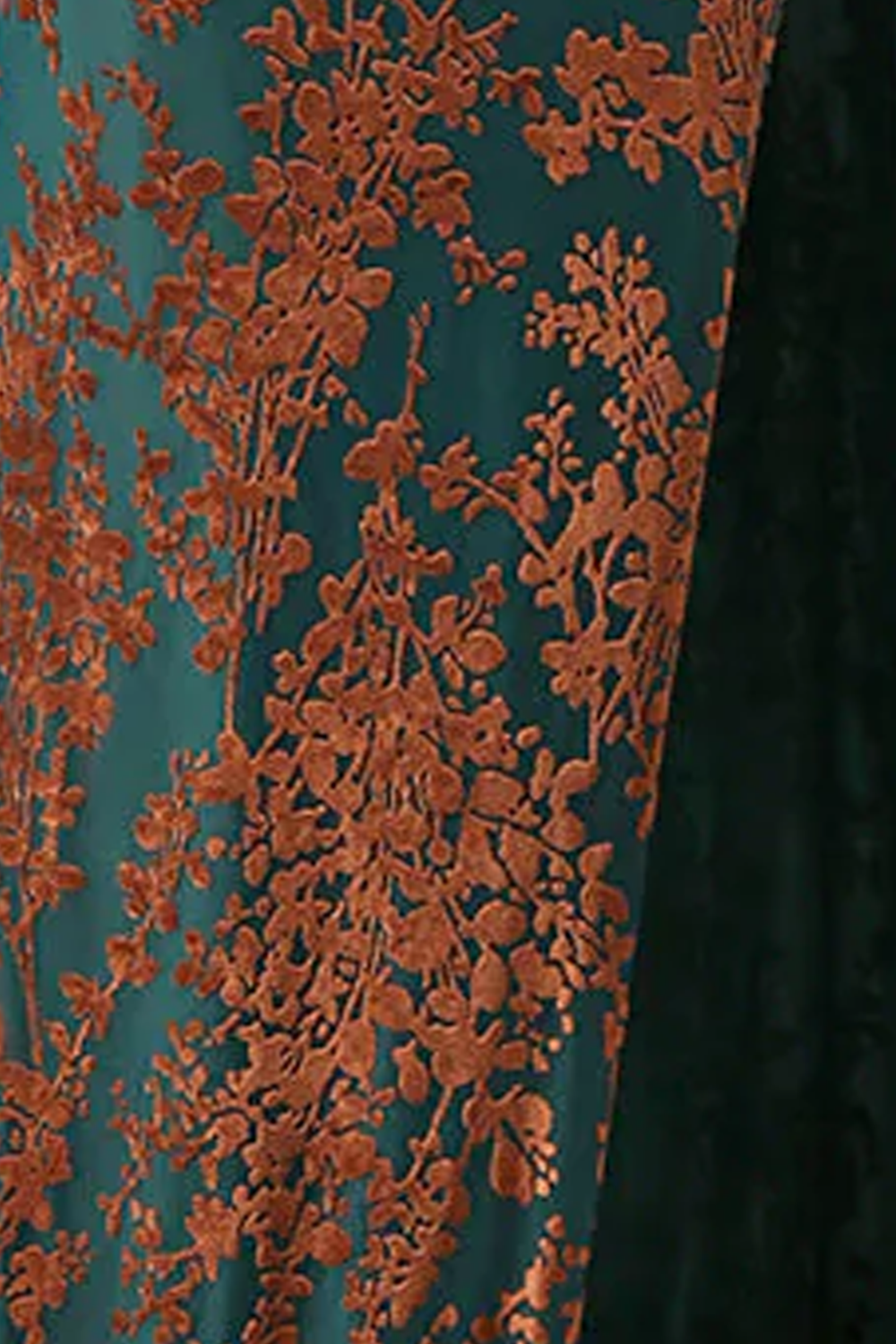 Dark Green Burnout Velvet Sweetheart Maxi Bridesmaid Dress with Slit