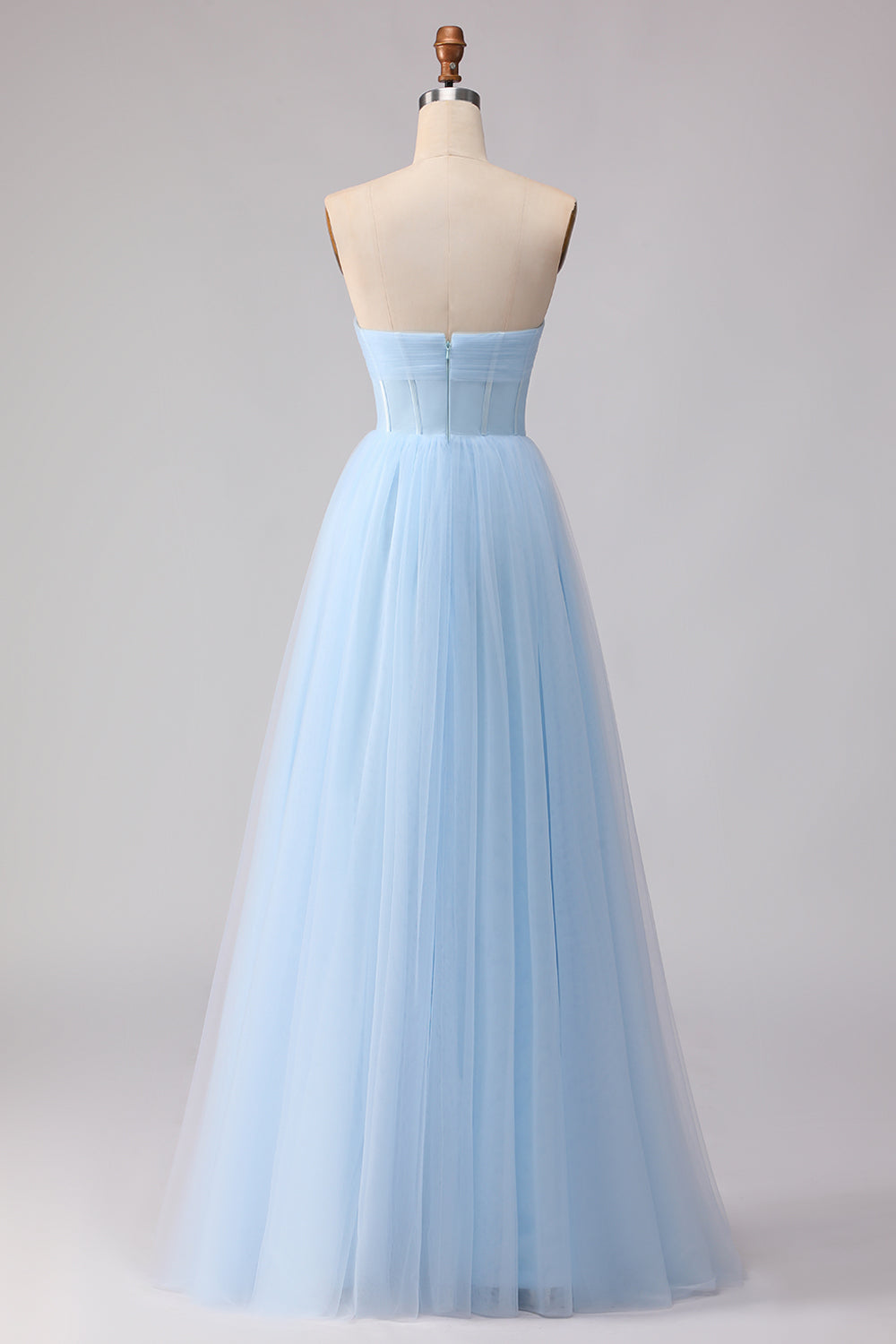 Sea Glass A Line Corset Chiffon A Line Maxi Bridesmaid Dress