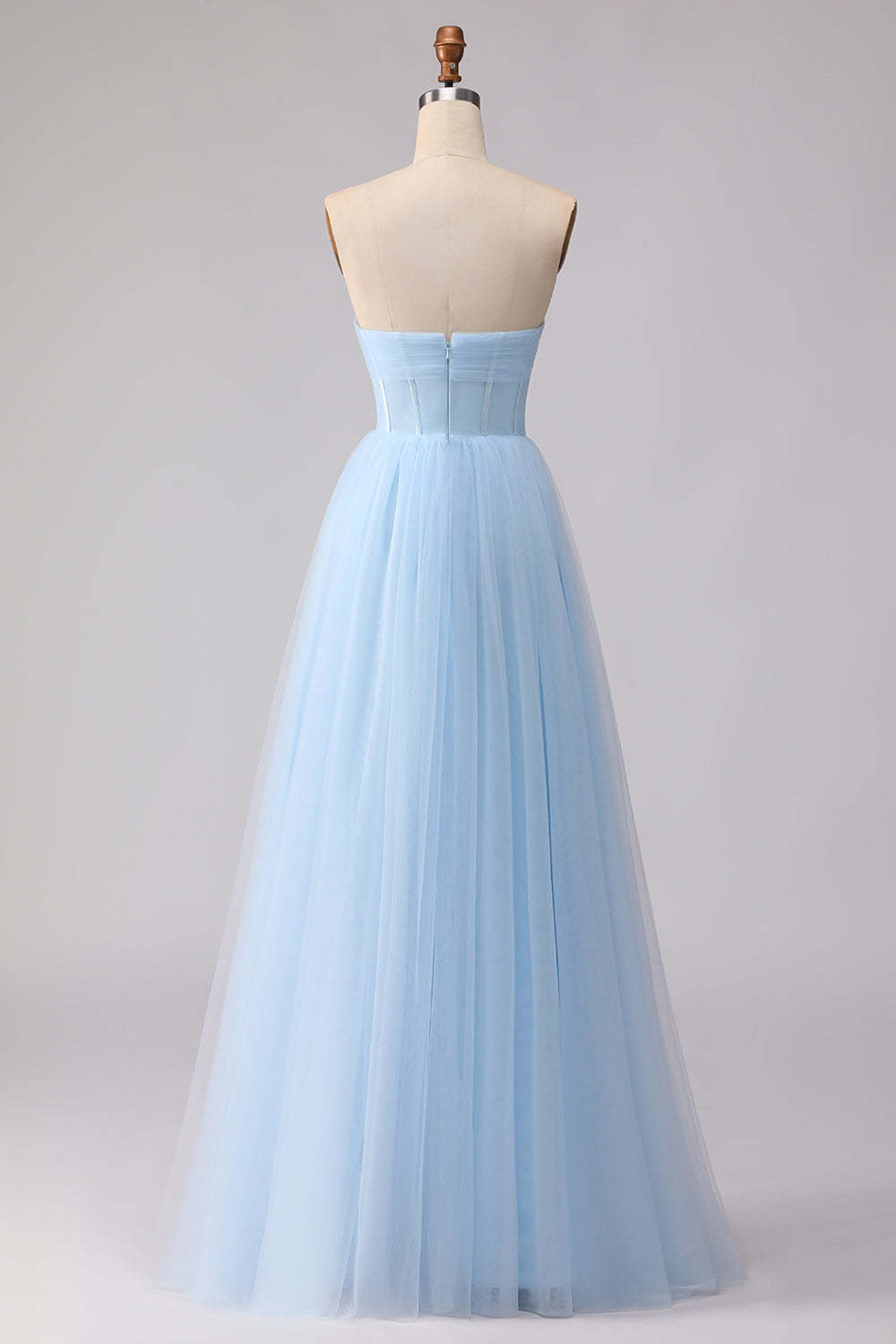 Sea Glass A Line Corset Chiffon A Line Maxi Bridesmaid Dress