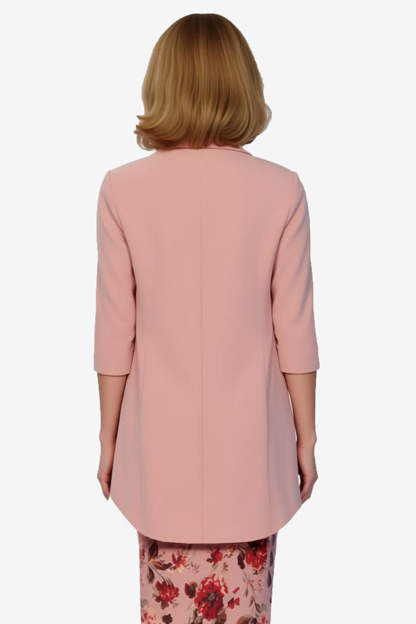 Dusty Rose Bodycon Floral 2 Piece Midi Mother of the Bride Dress with Jacket