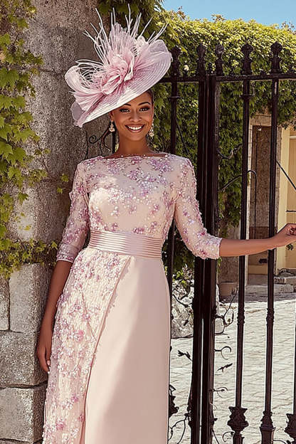 Leely Women Dusty Rose Midi Mother of the Bride Dress with