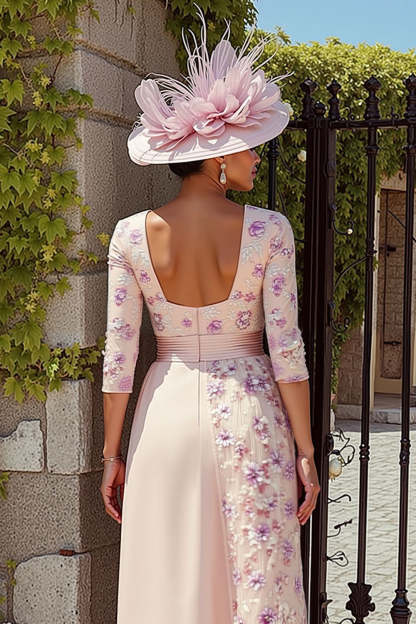 Leely Women Dusty Rose Midi Mother of the Bride Dress with