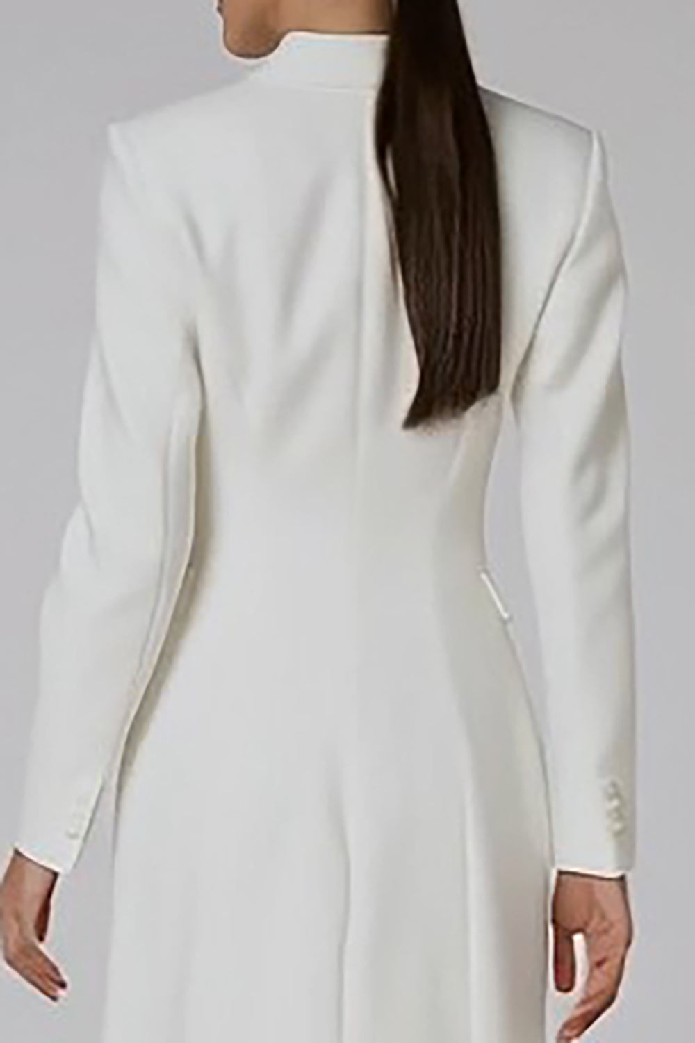 Ivory Peak Lapel Double Breasted Midi Blazer Dress