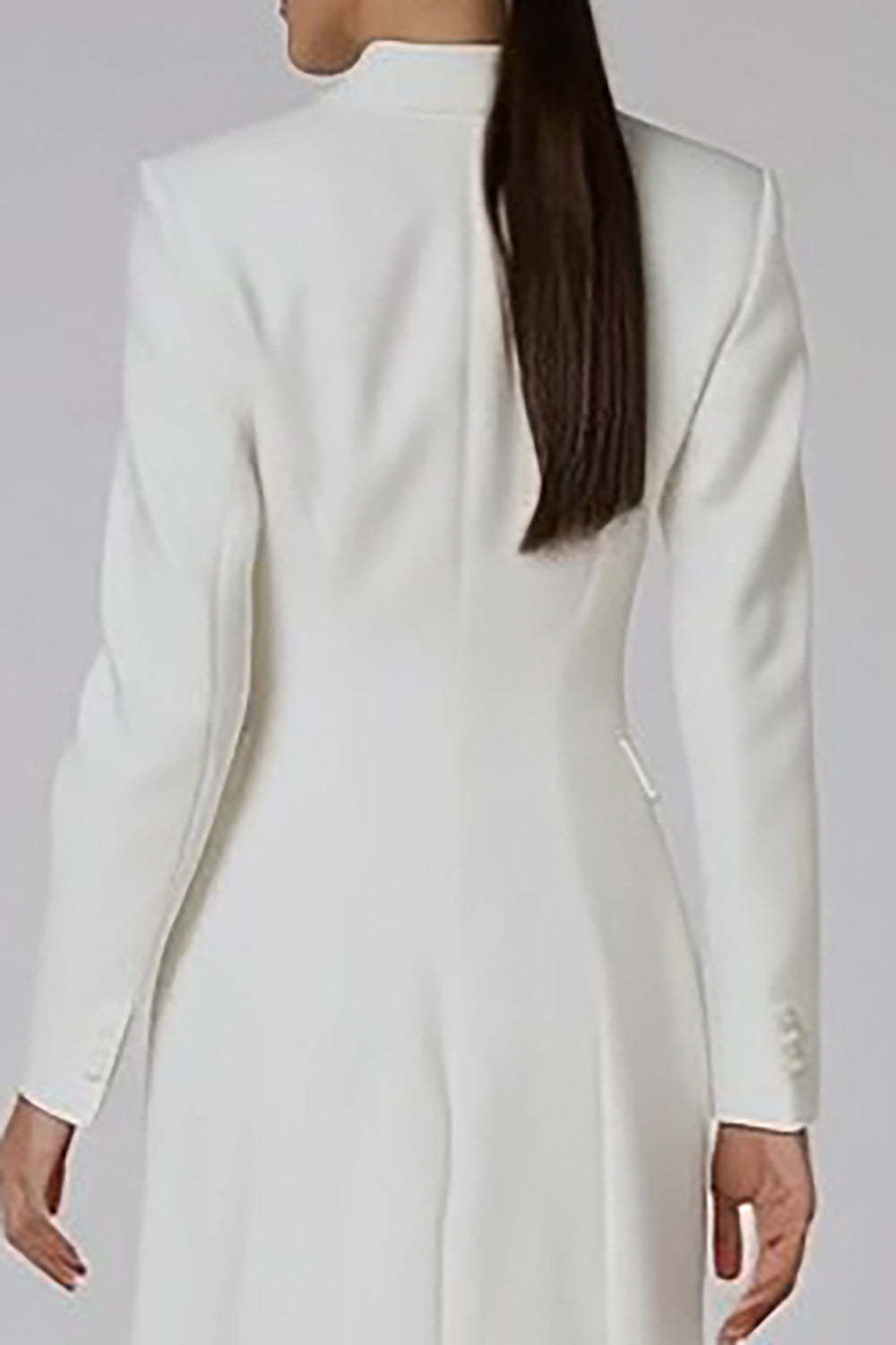 Ivory Peak Lapel Double Breasted Midi Blazer Dress