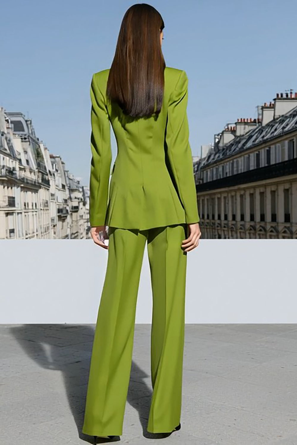 2 Piece Light Green Peak Lapel Double Breasted Prom Suits