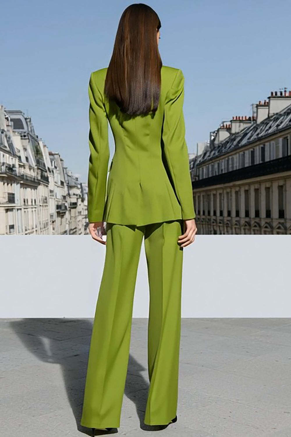 2 Piece Light Green Peak Lapel Double Breasted Prom Suits