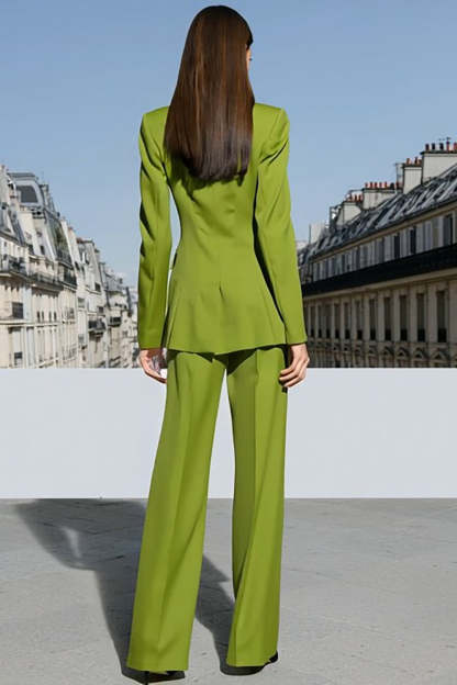 2 Piece Light Green Peak Lapel Double Breasted Prom Suits