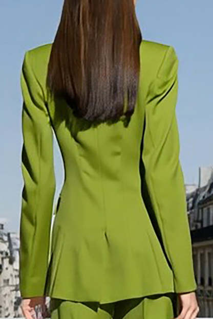 2 Piece Light Green Peak Lapel Double Breasted Prom Suits