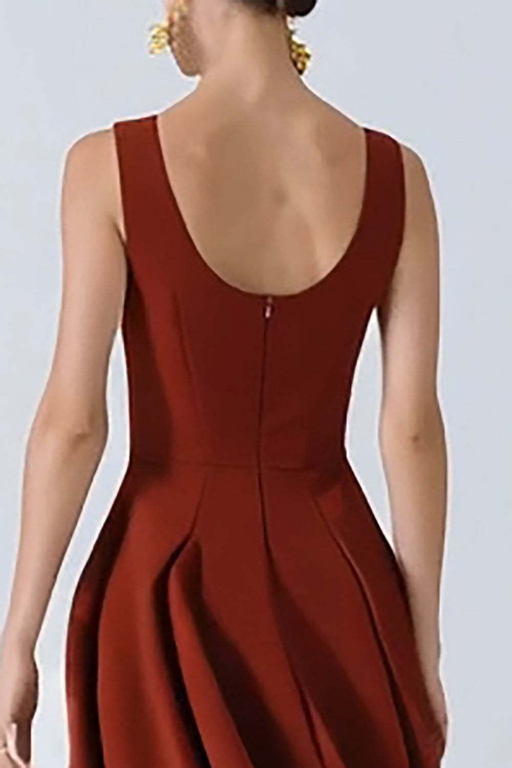 Red Thick Straps Backless A Line Long Wedding Guest Dress
