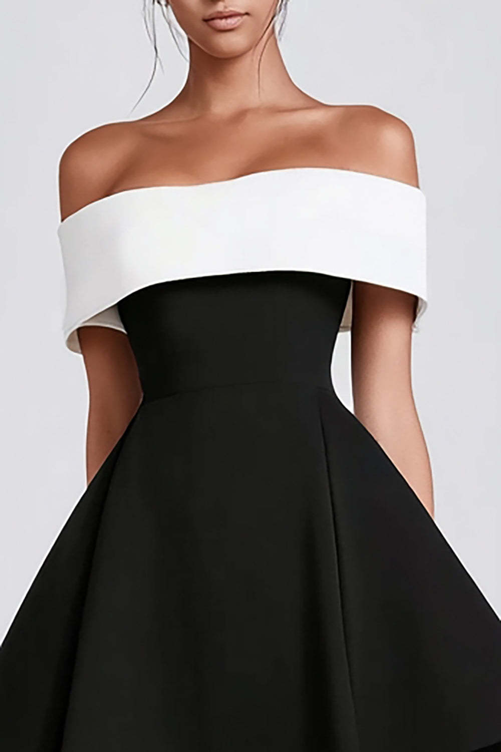 Black and White Short A-Line Cocktail Dress