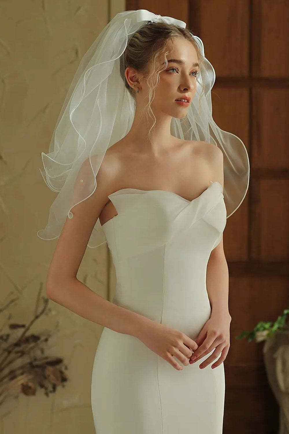 Ivory Short Tulle Bridal Veil
