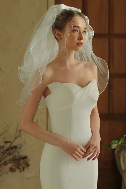 Ivory Short Tulle Bridal Veil