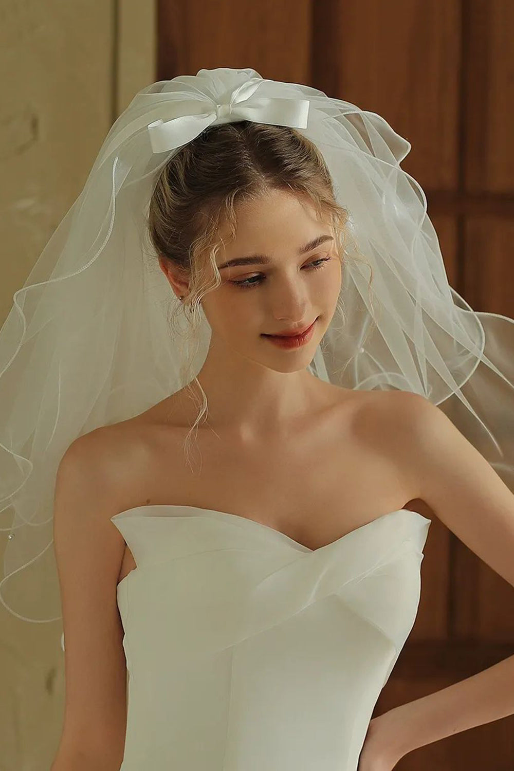 Ivory Short Tulle Bridal Veil