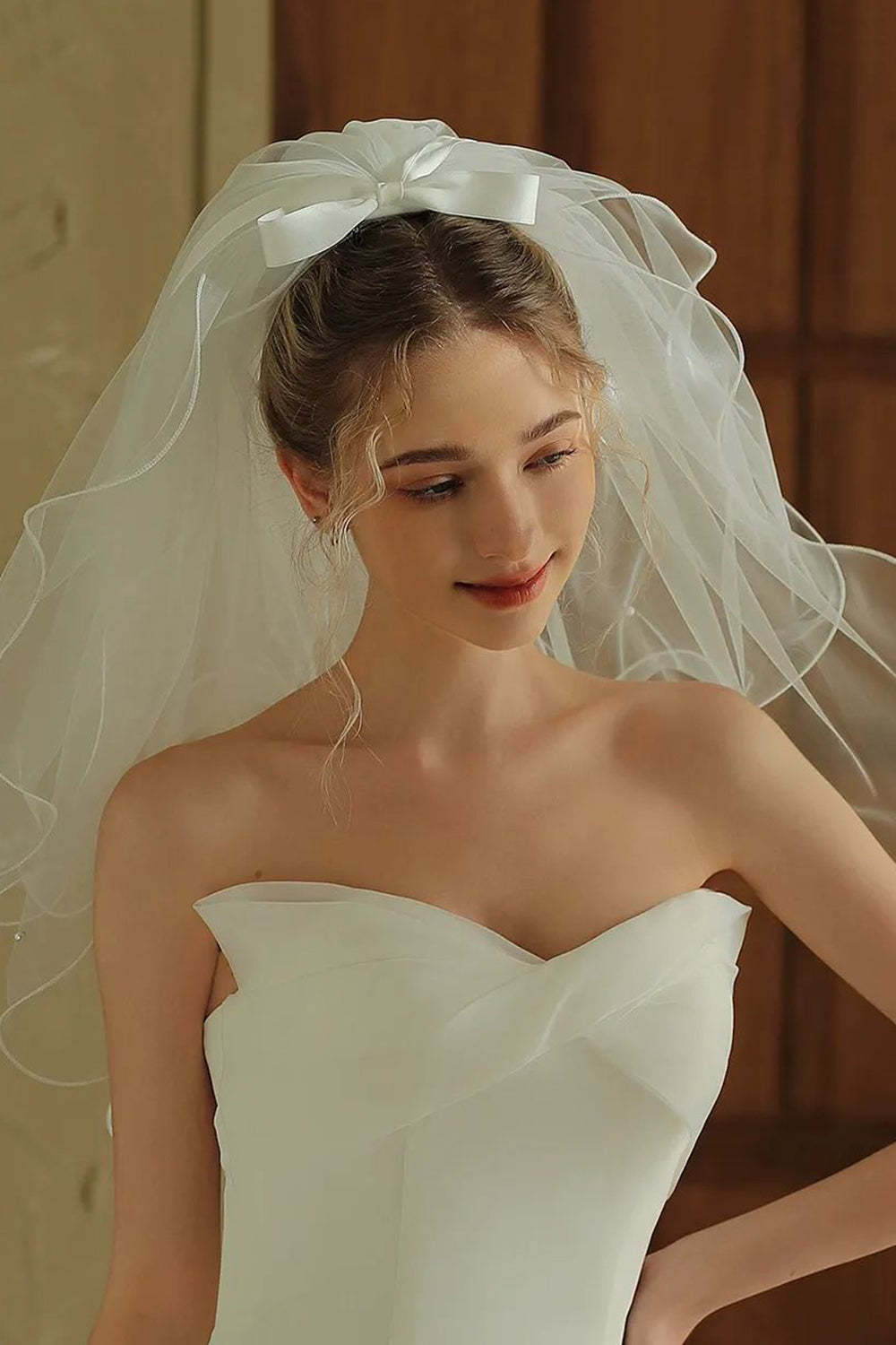 Ivory Short Tulle Bridal Veil