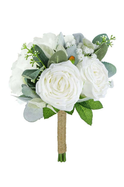 White Hand Holding Bridal Bouquet