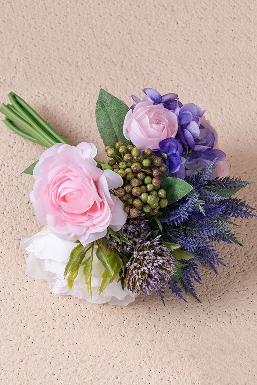 Leely Women Purple Holding Flower Artificial Hand Wedding Bouquet
