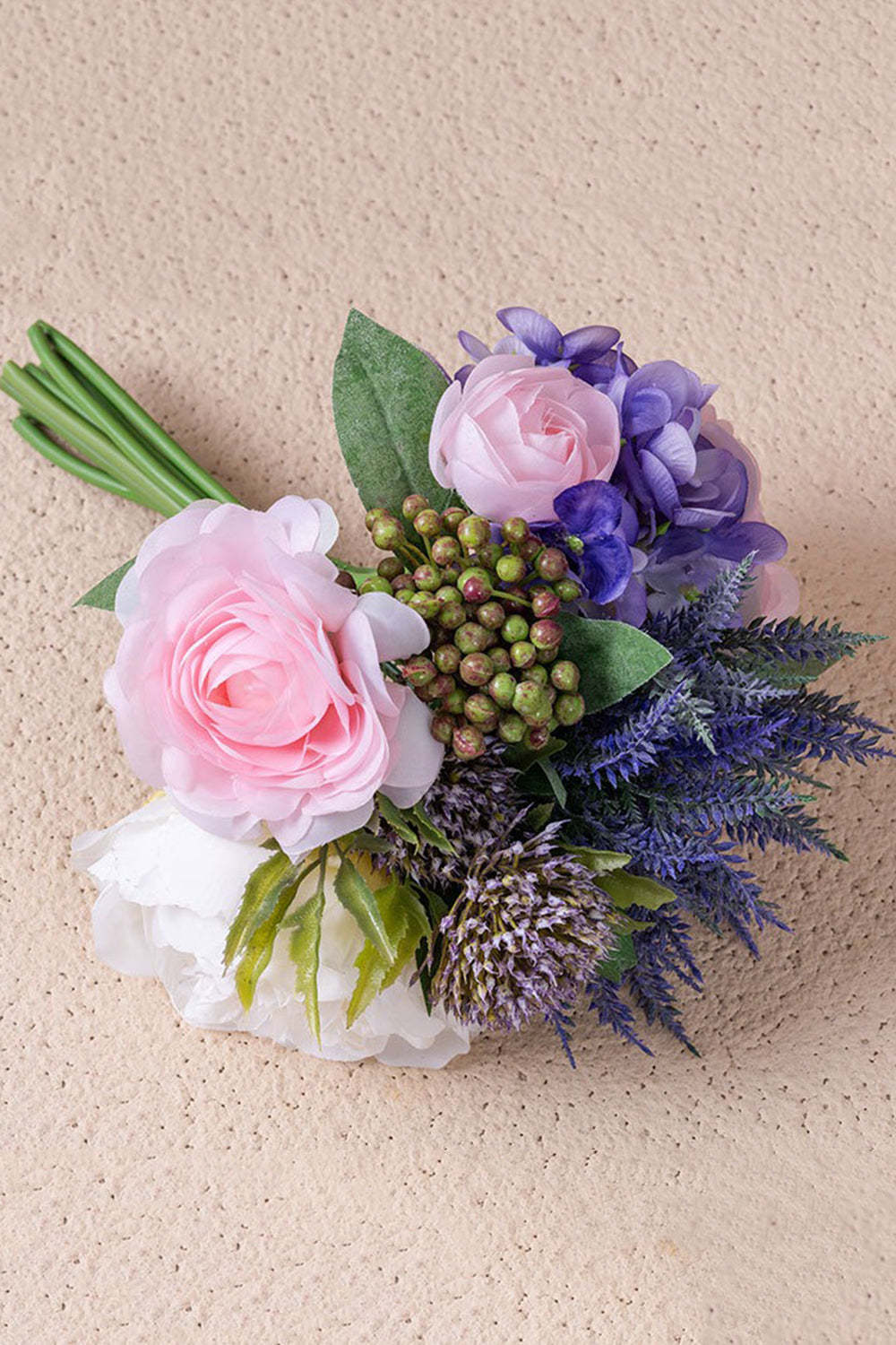 Leely Women Purple Holding Flower Artificial Hand Wedding Bouquet