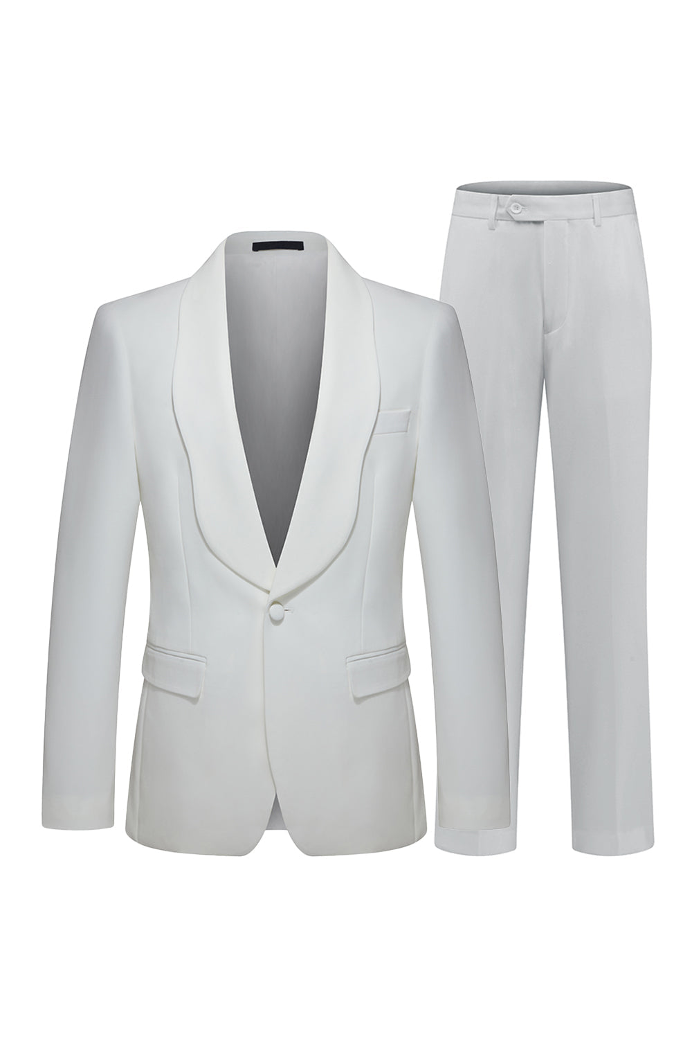 White Shawl Lapel 2 Piece Men's Wedding Suits