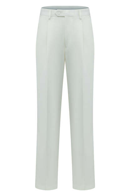 Double Breasted White 2 Piece Peak Lapel Men's Wedding Suits