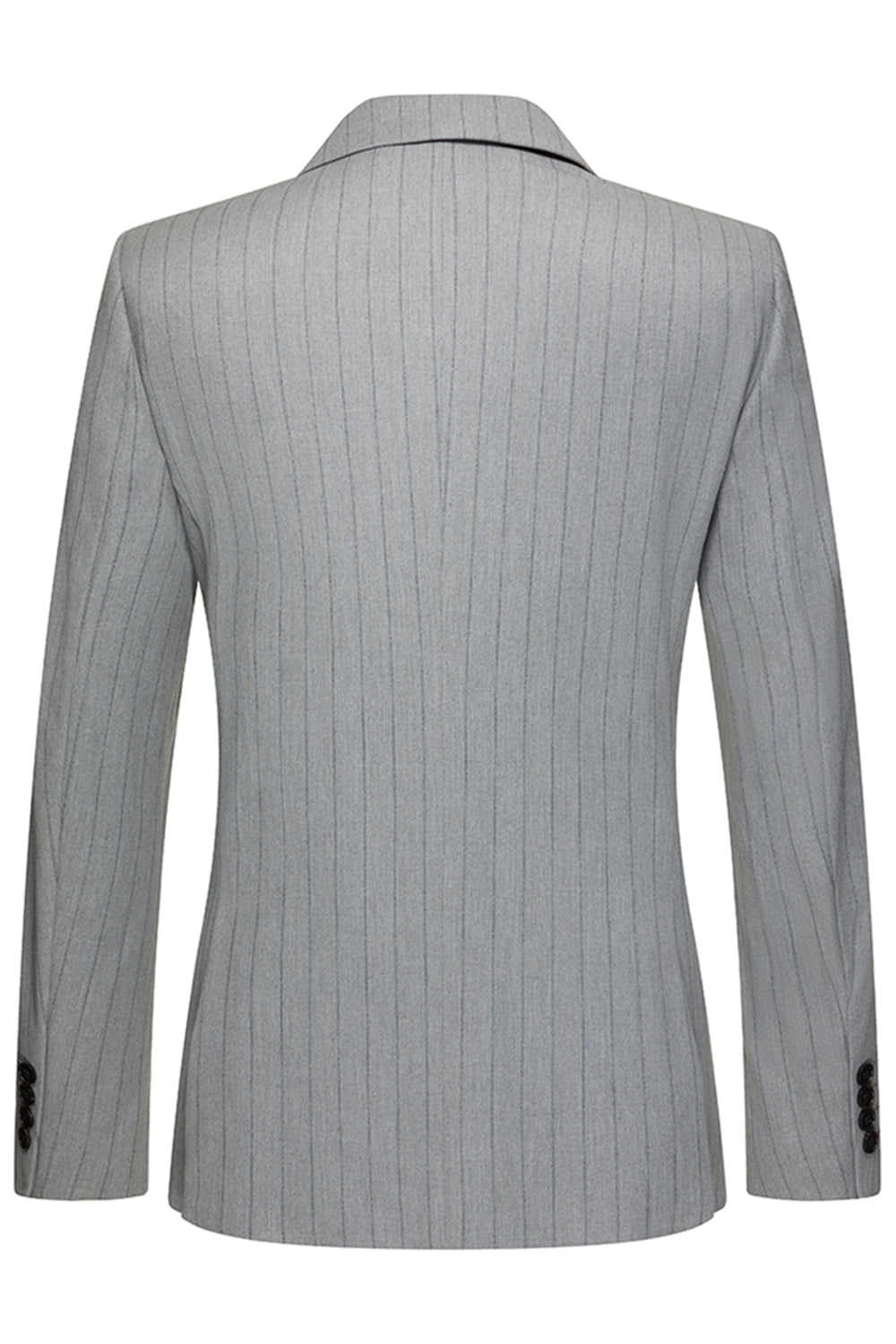 Light Grey Men's Striped Notched Lapel Suits