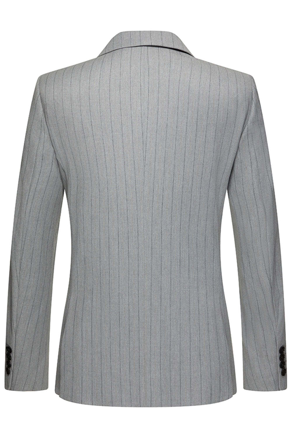 Light Grey Men's Striped Notched Lapel Suits
