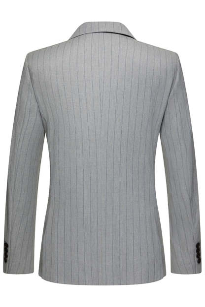 Light Grey Men's Striped Notched Lapel Suits