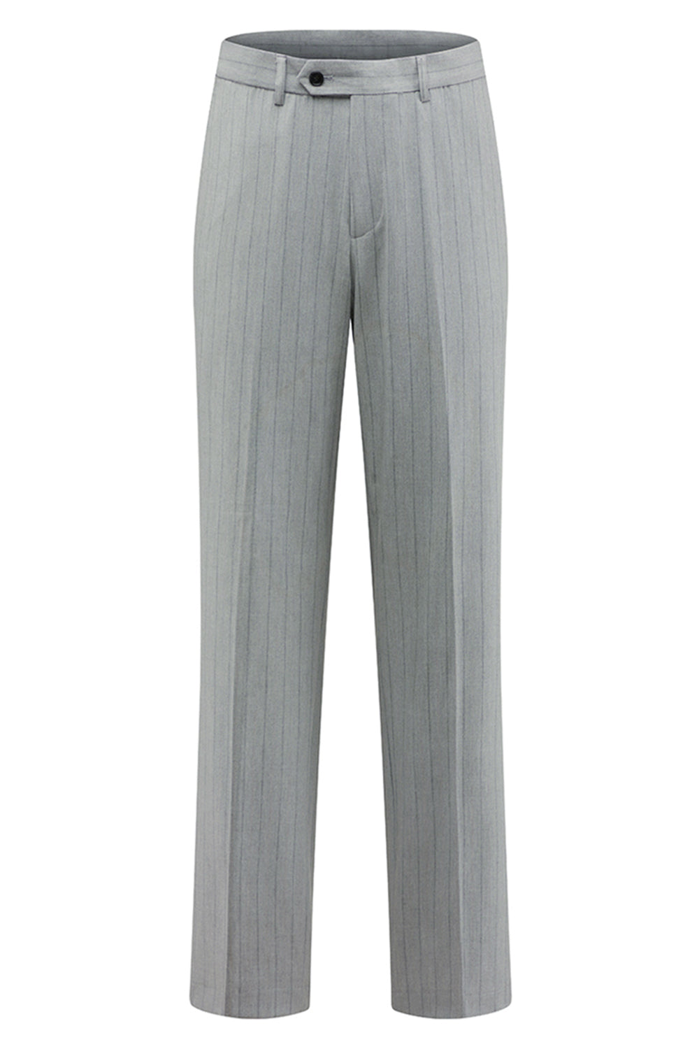 Light Grey Men's Striped Notched Lapel Suits
