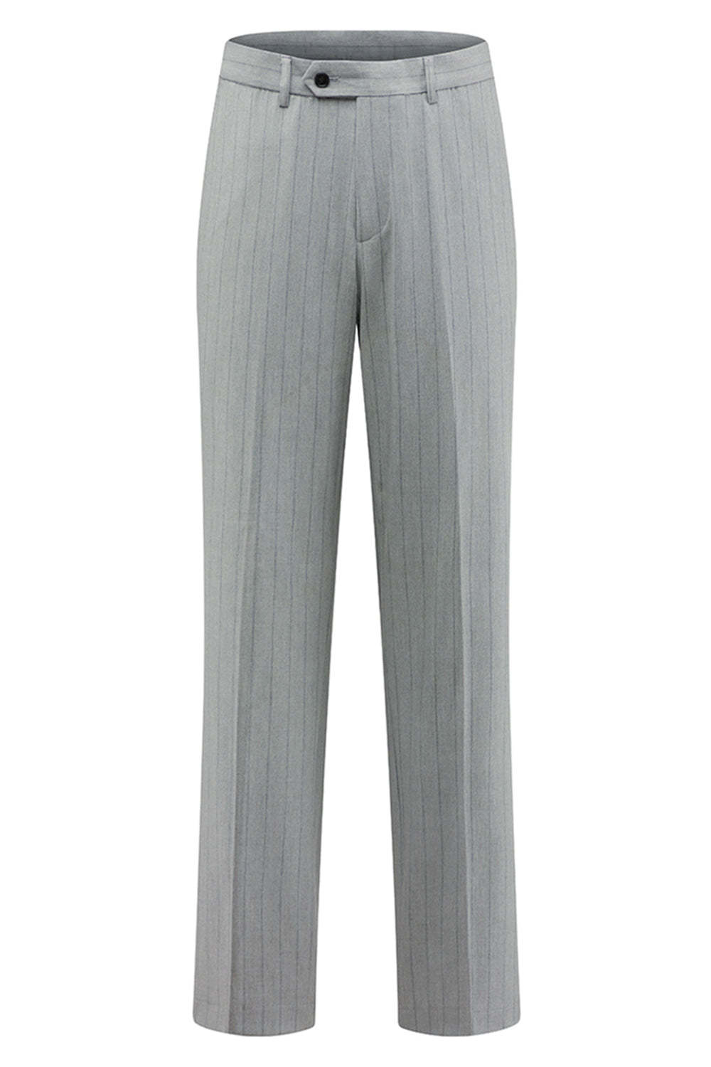 Light Grey Men's Striped Notched Lapel Suits