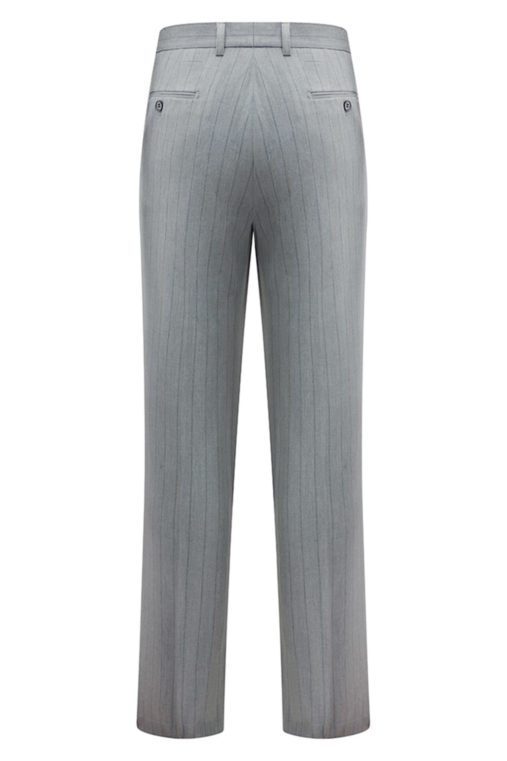 Light Grey Men's Striped Notched Lapel Suits