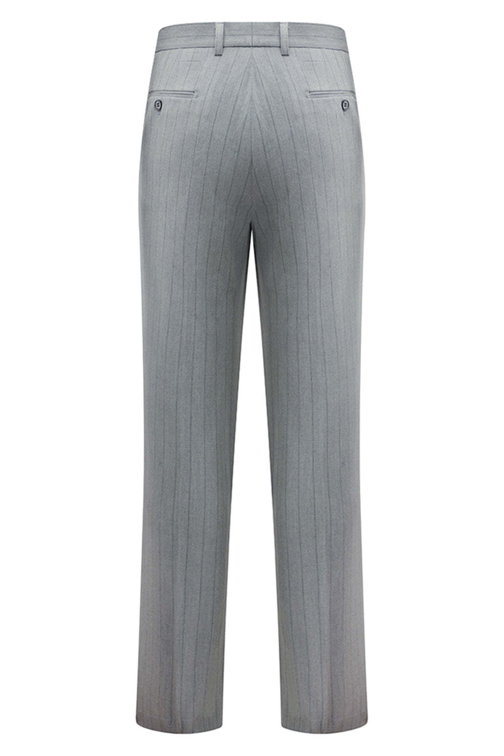 Light Grey Men's Striped Notched Lapel Suits