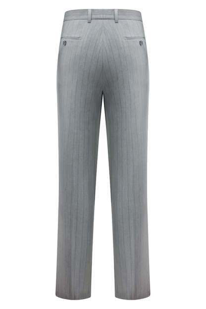 Light Grey Men's Striped Notched Lapel Suits