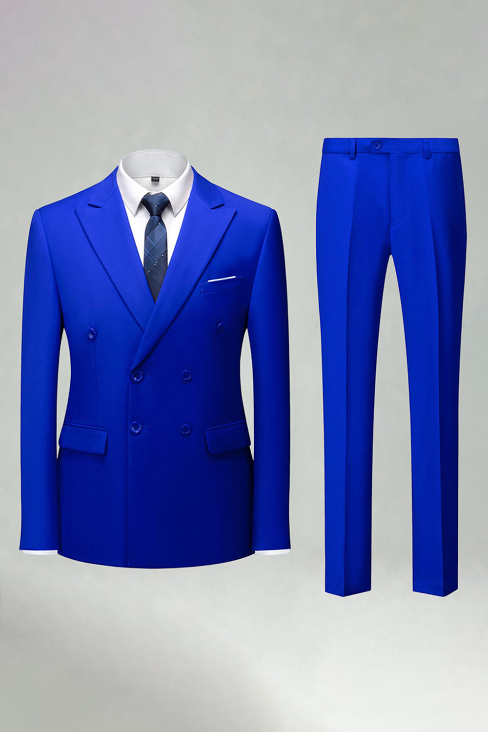 Double Breasted Black Slim Fit 2 Piece Men's Suits