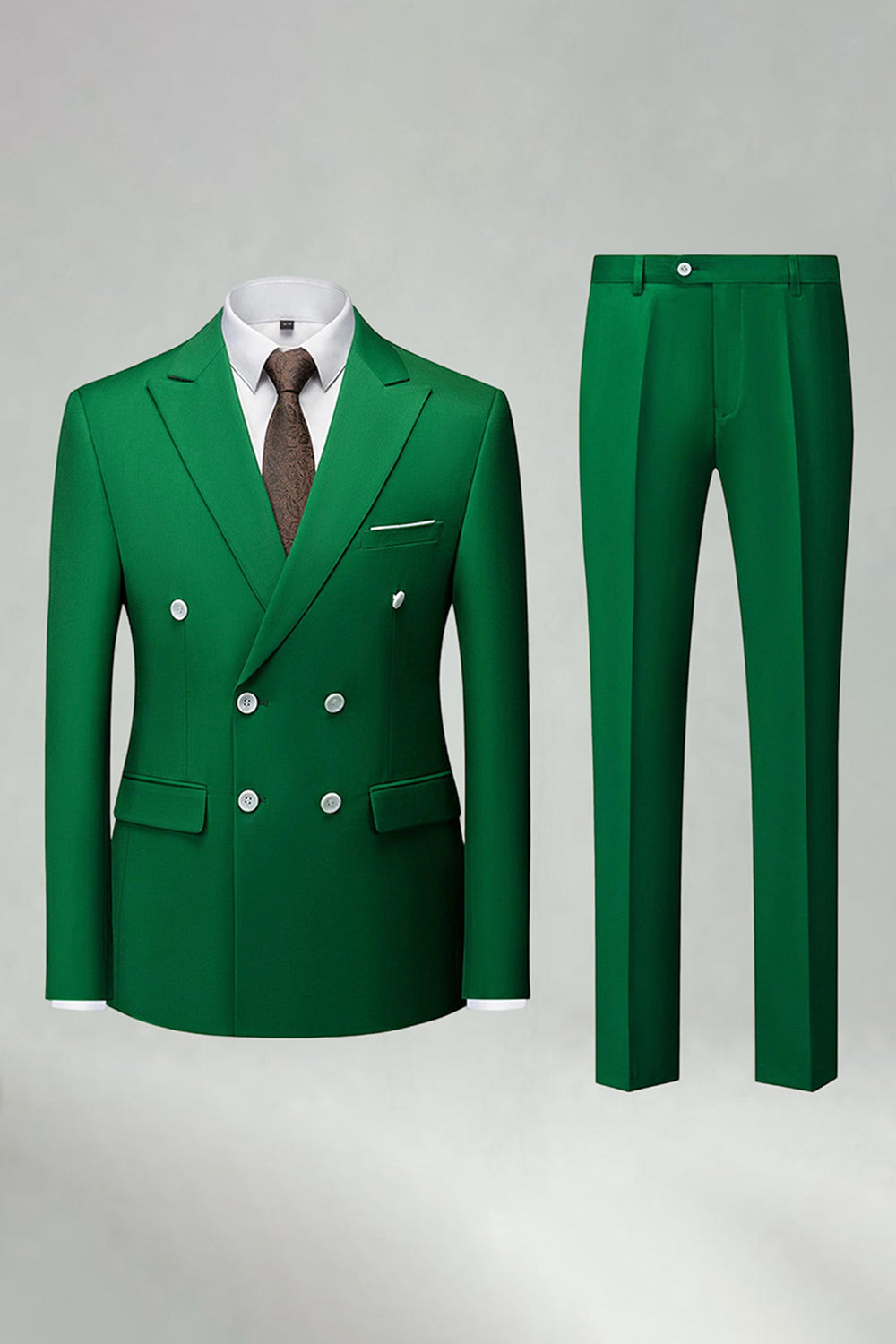 Double Breasted Black Slim Fit 2 Piece Men's Suits