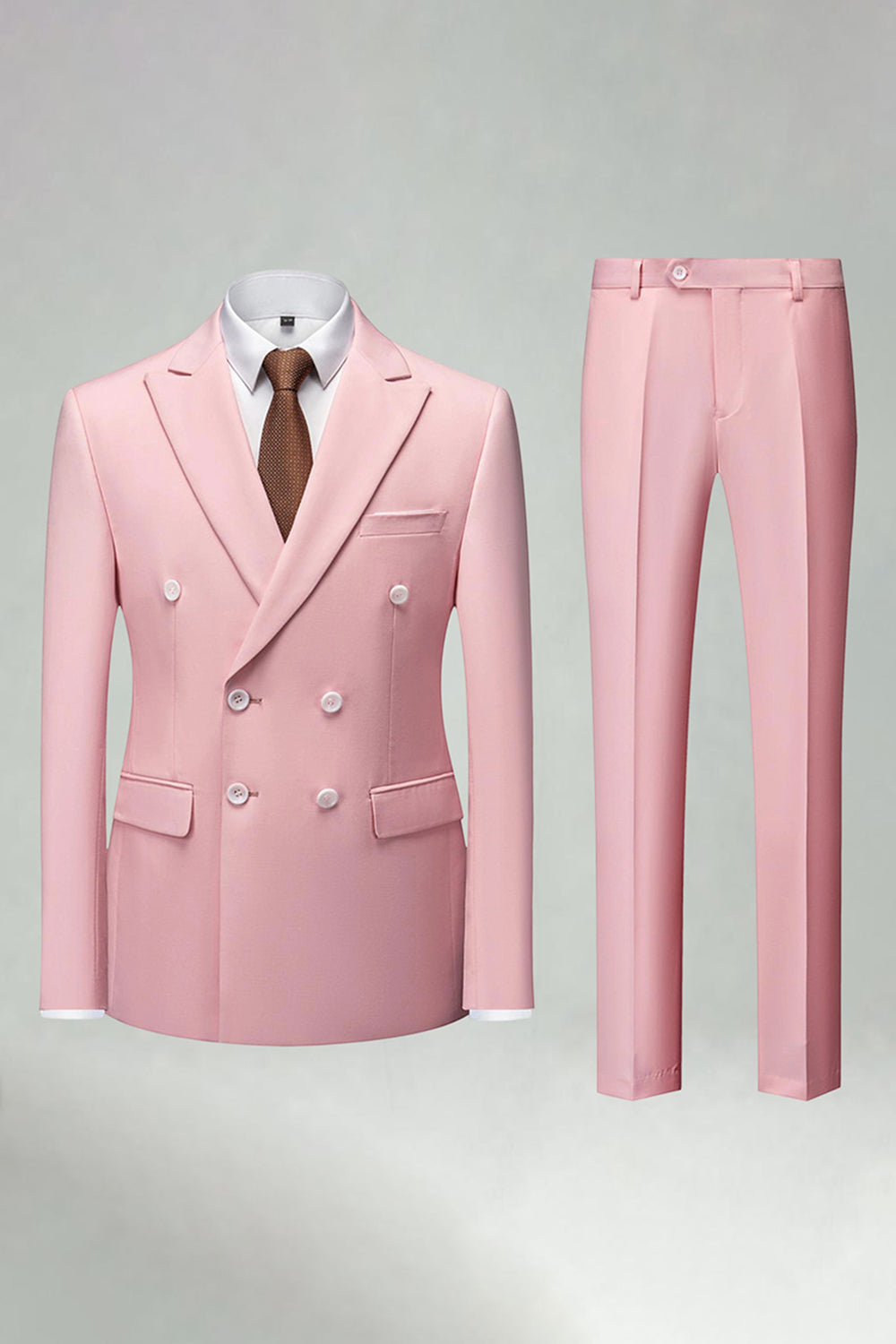 Double Breasted Black Slim Fit 2 Piece Men's Suits