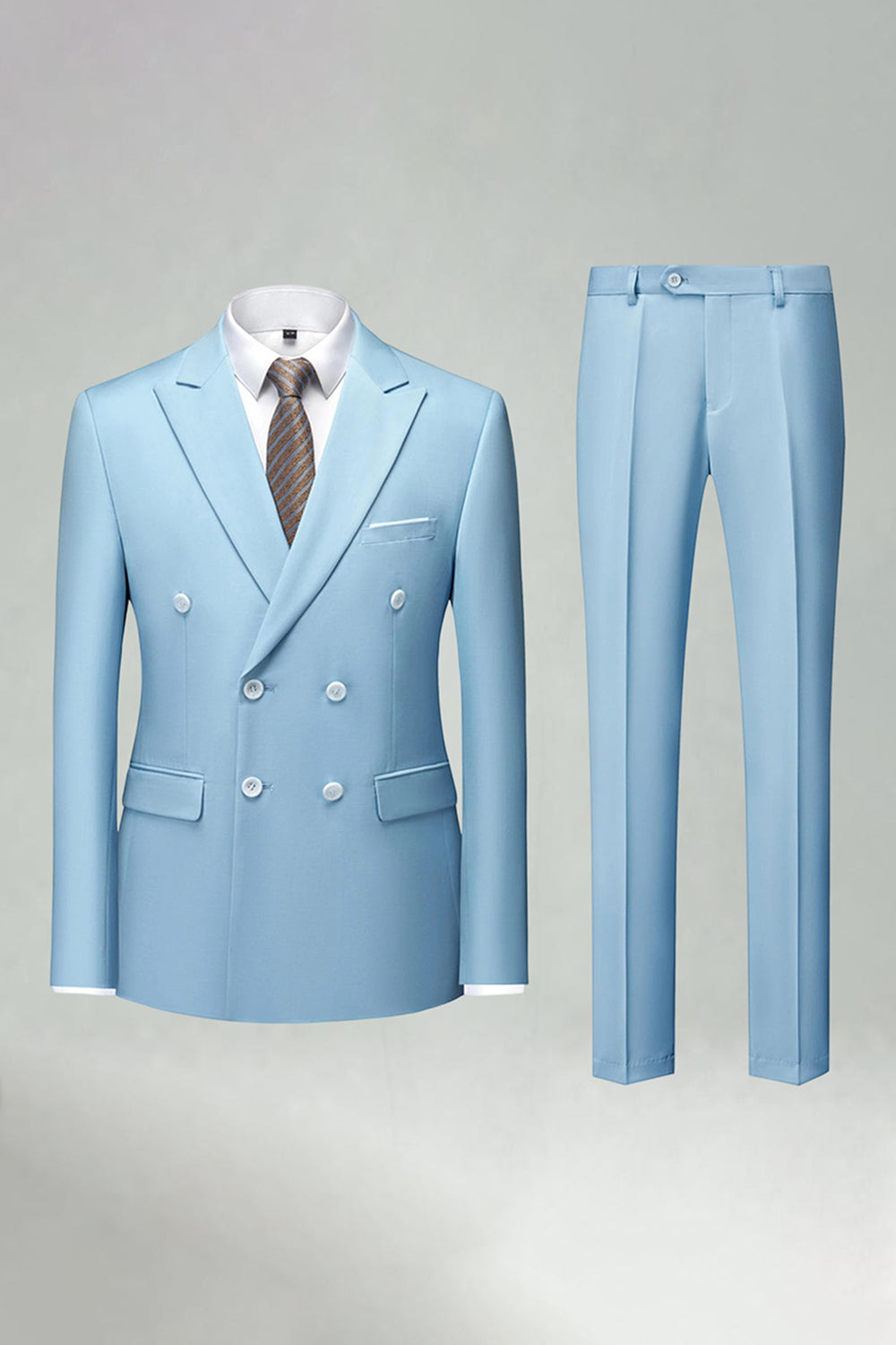 Double Breasted Black Slim Fit 2 Piece Men's Suits