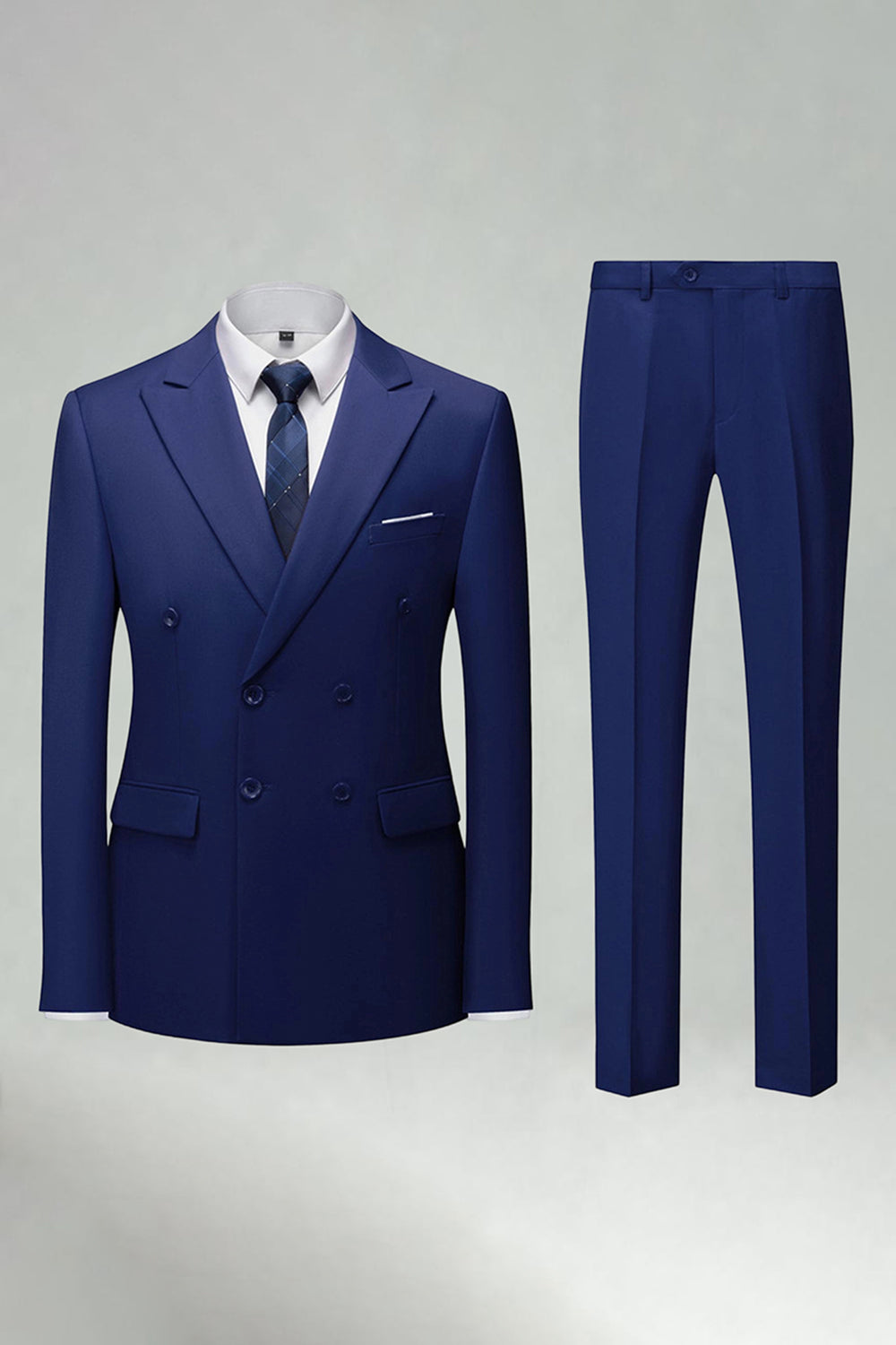 Double Breasted Black Slim Fit 2 Piece Men's Suits