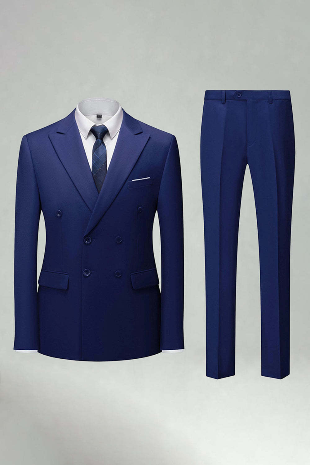 Double Breasted Black Slim Fit 2 Piece Men's Suits