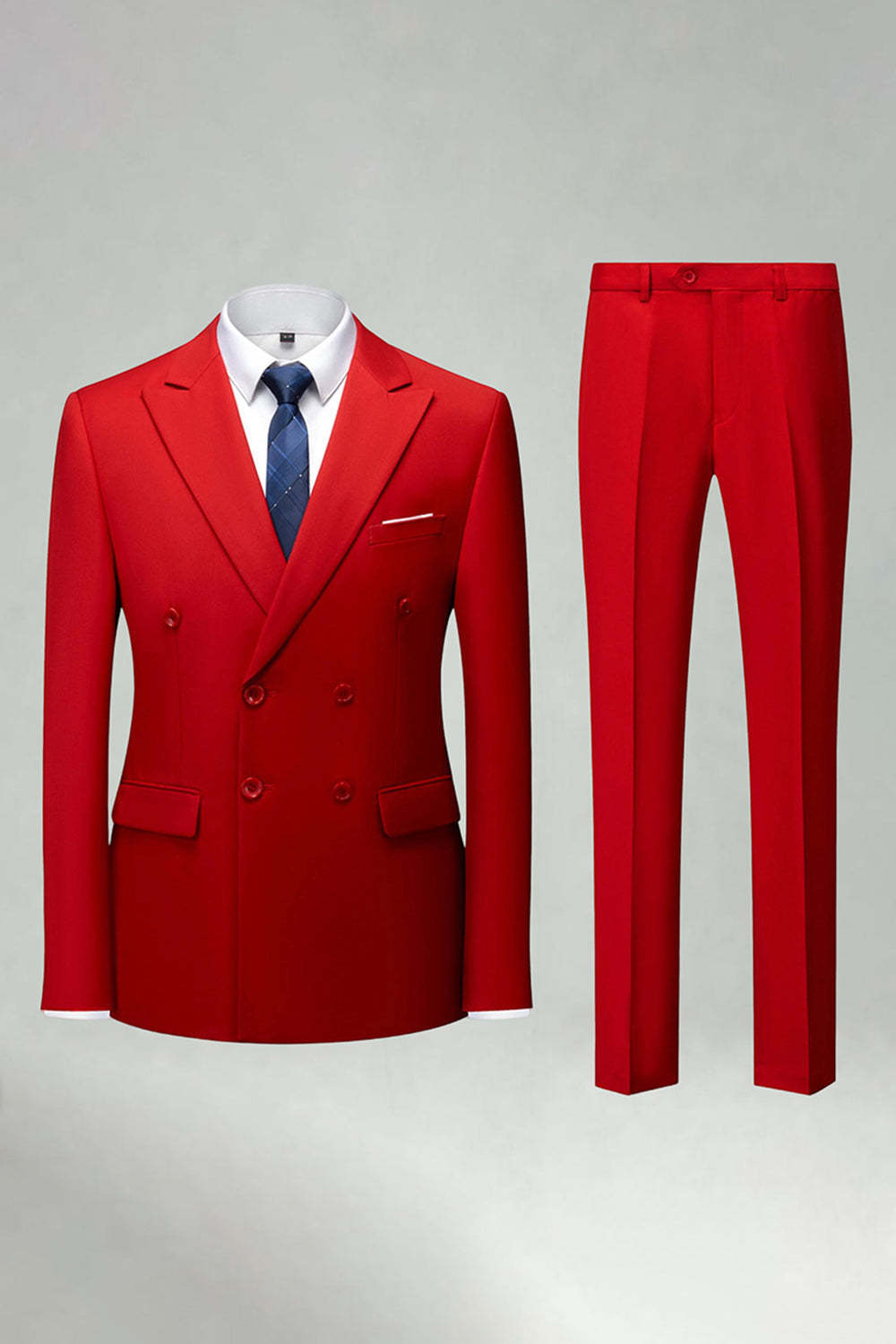 Double Breasted Black Slim Fit 2 Piece Men's Suits