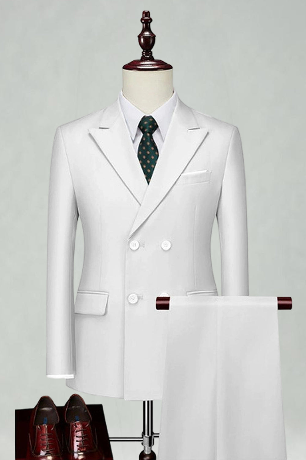 Double Breasted Black Slim Fit 2 Piece Men's Suits