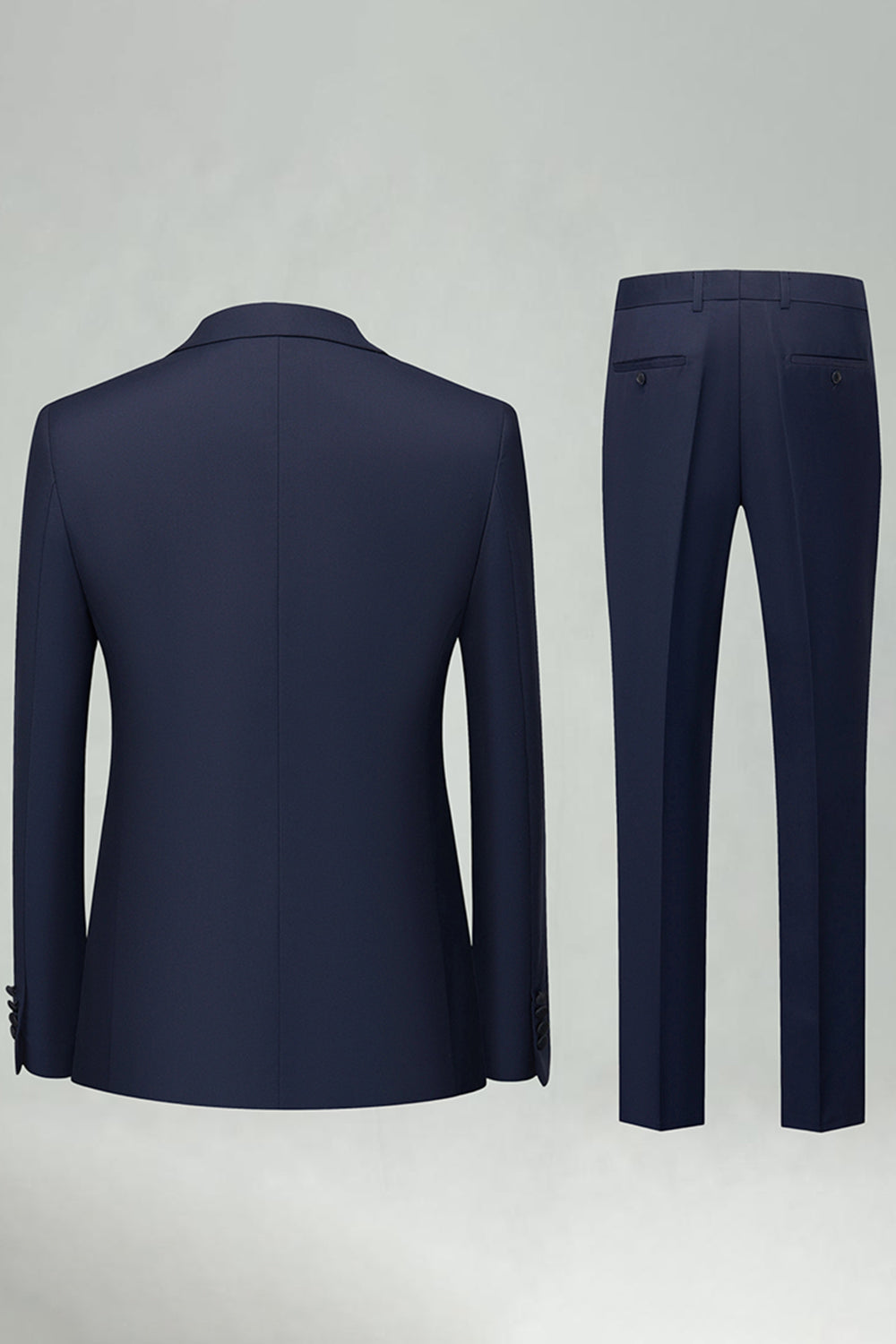 Peak Lapel Slim Fit Navy 2 Piece Men's Suits