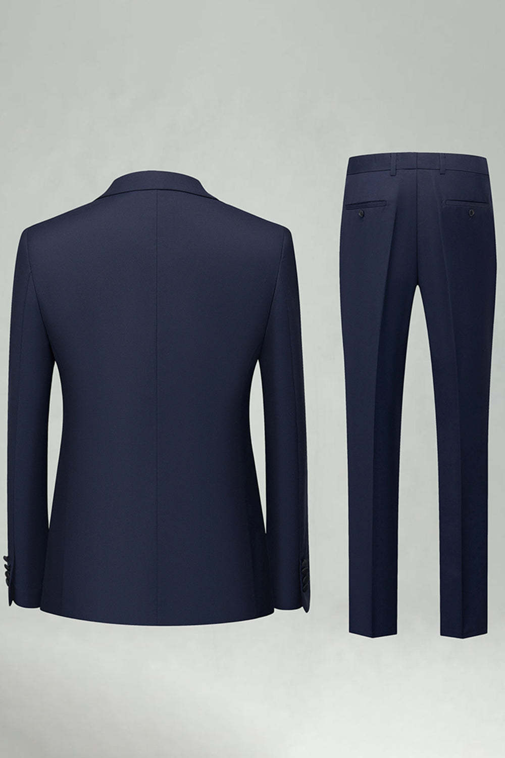 Peak Lapel Slim Fit Navy 2 Piece Men's Suits