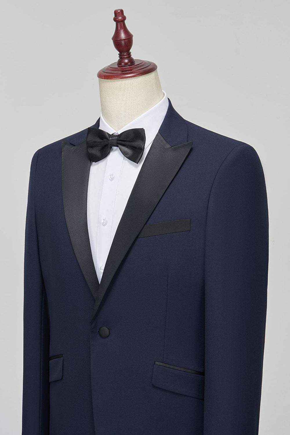 Peak Lapel Slim Fit Navy 2 Piece Men's Suits