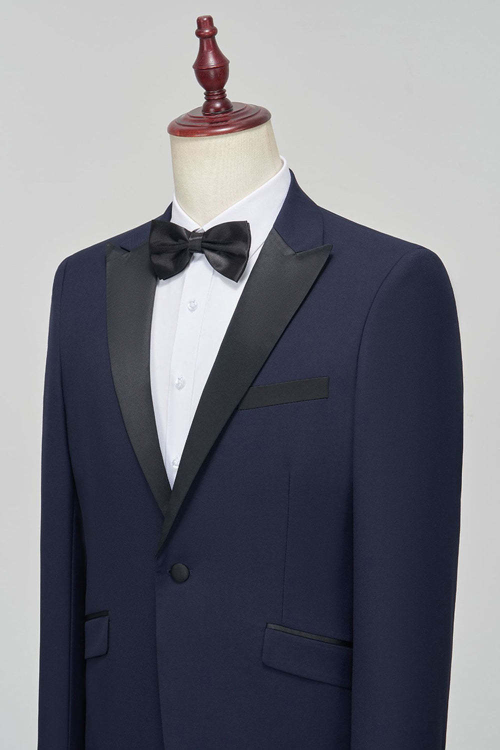 Peak Lapel Slim Fit Navy 2 Piece Men's Suits