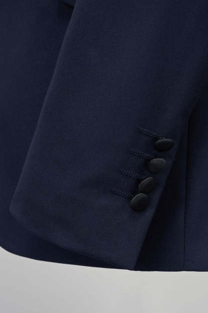 Peak Lapel Slim Fit Navy 2 Piece Men's Suits