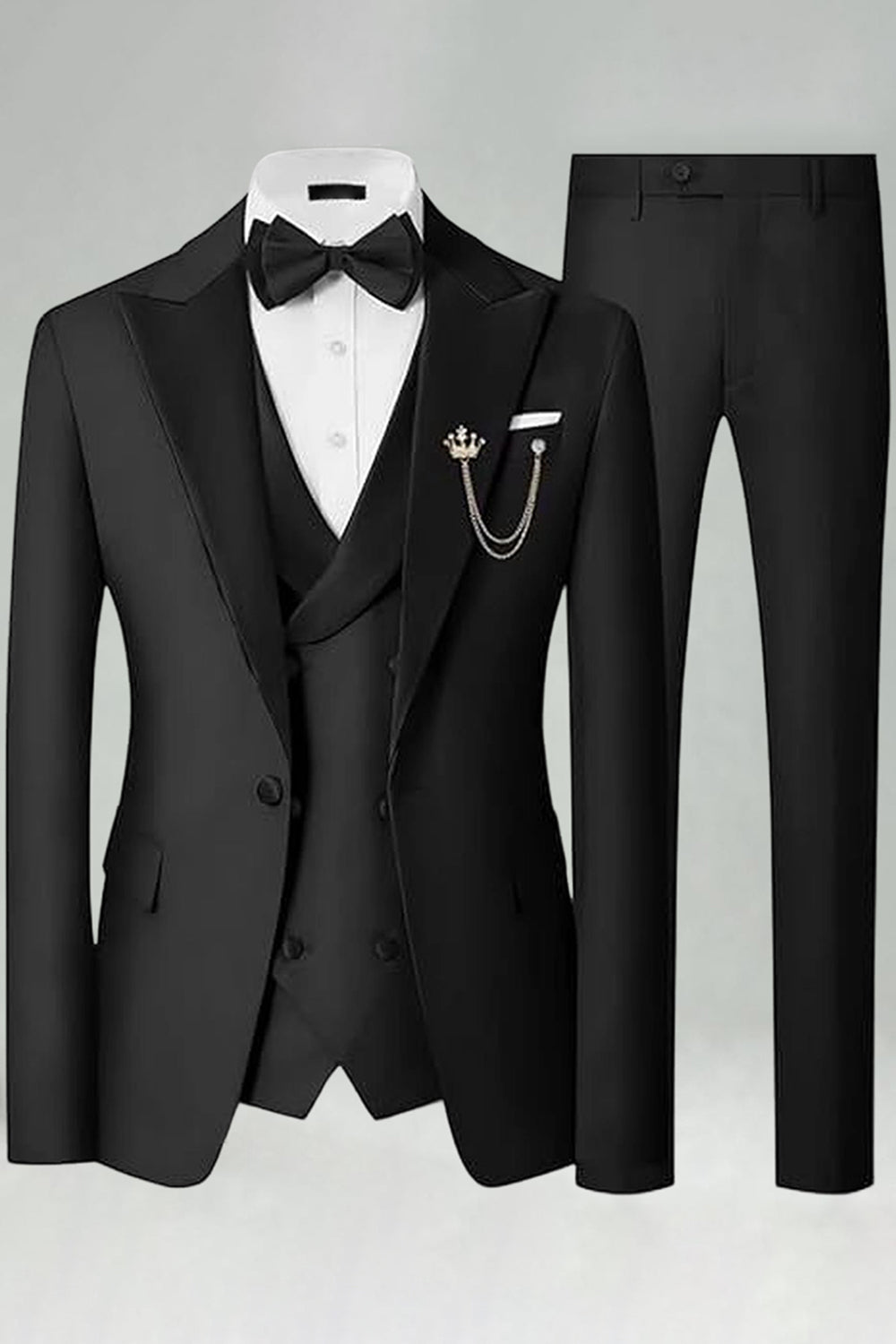 Peak Lapel Royal Blue Slim Fit 3 Piece Men's Prom Suits