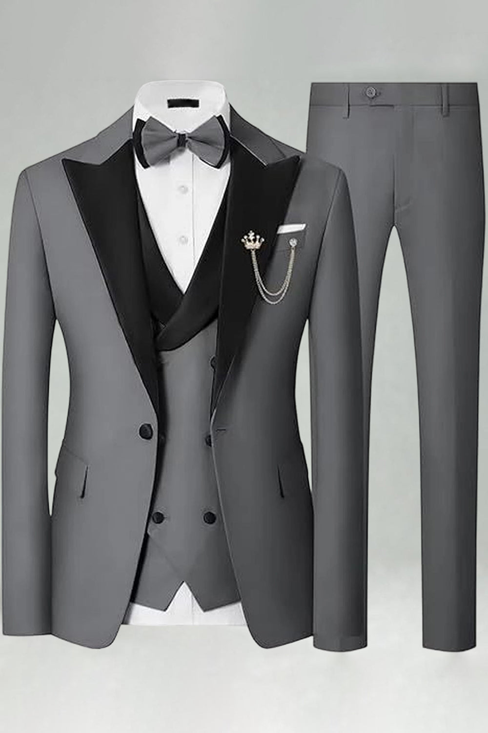 Peak Lapel Royal Blue Slim Fit 3 Piece Men's Prom Suits