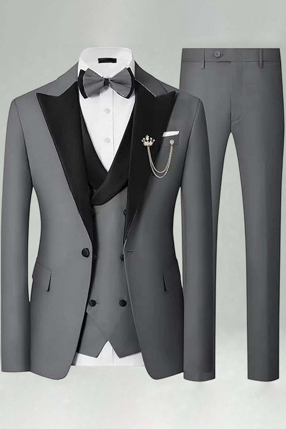 Peak Lapel Royal Blue Slim Fit 3 Piece Men's Prom Suits