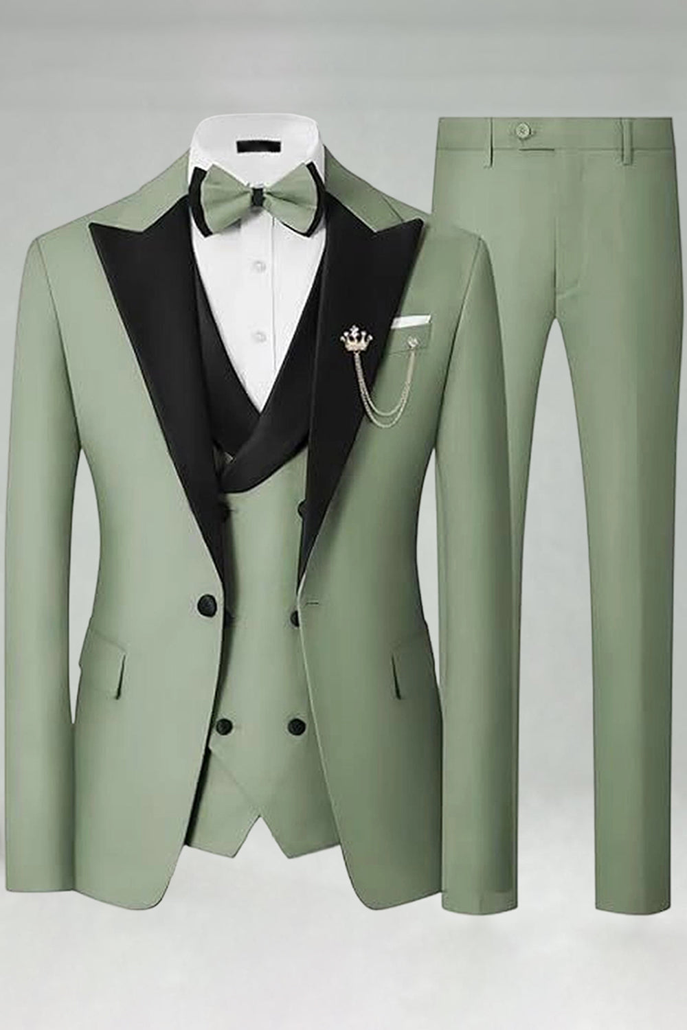 Peak Lapel Royal Blue Slim Fit 3 Piece Men's Prom Suits